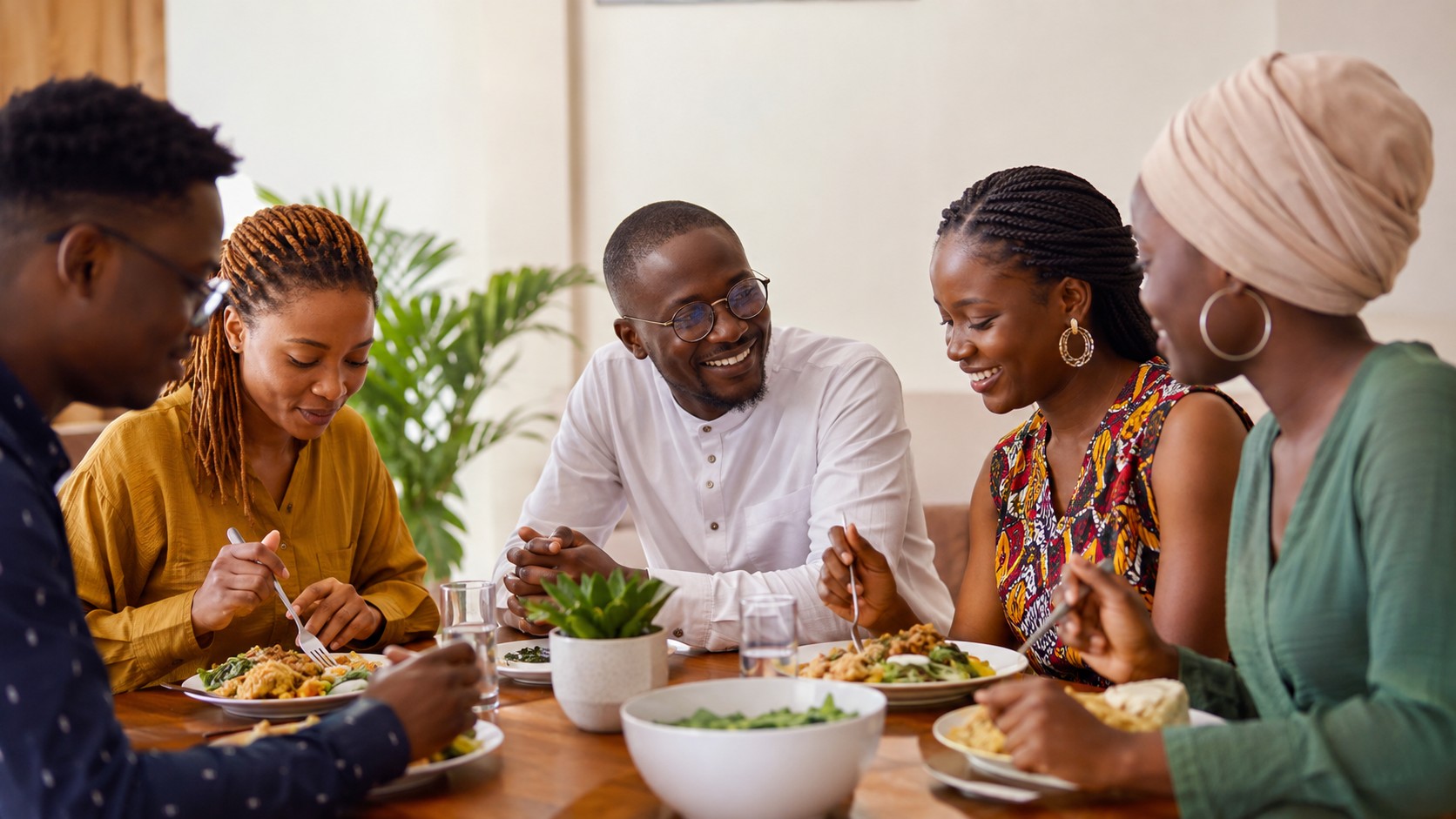 Ubunifu community sharing a meal and conversation