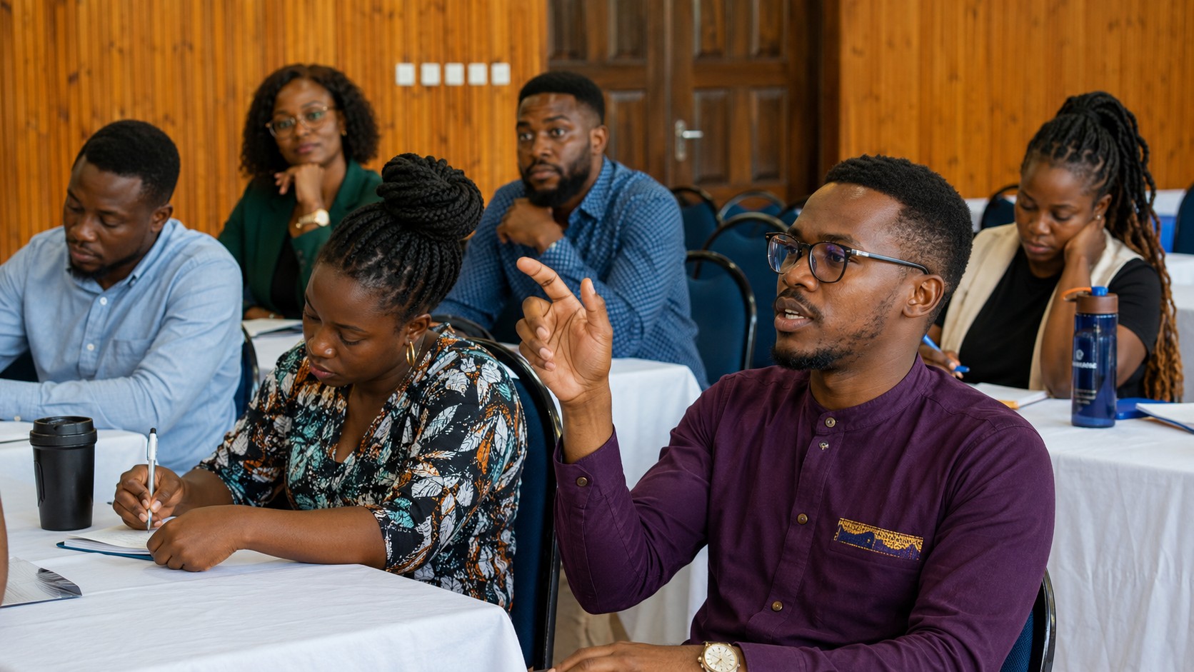 Participants contributing experience during a workshop